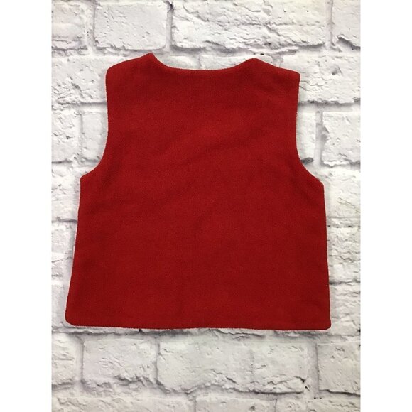 Parisian BeBe Baby Boys Size 12mo Winter Red Buffalo Plaid Bear Vest - Picture 3 of 3